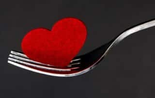 heart on a fork