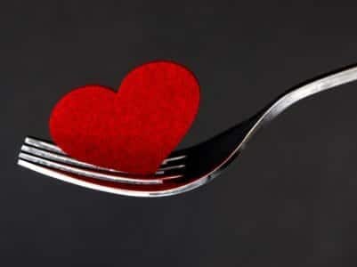 heart on a fork